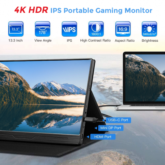 13.3 inch 1080p mini HDMI portable monitor supplier