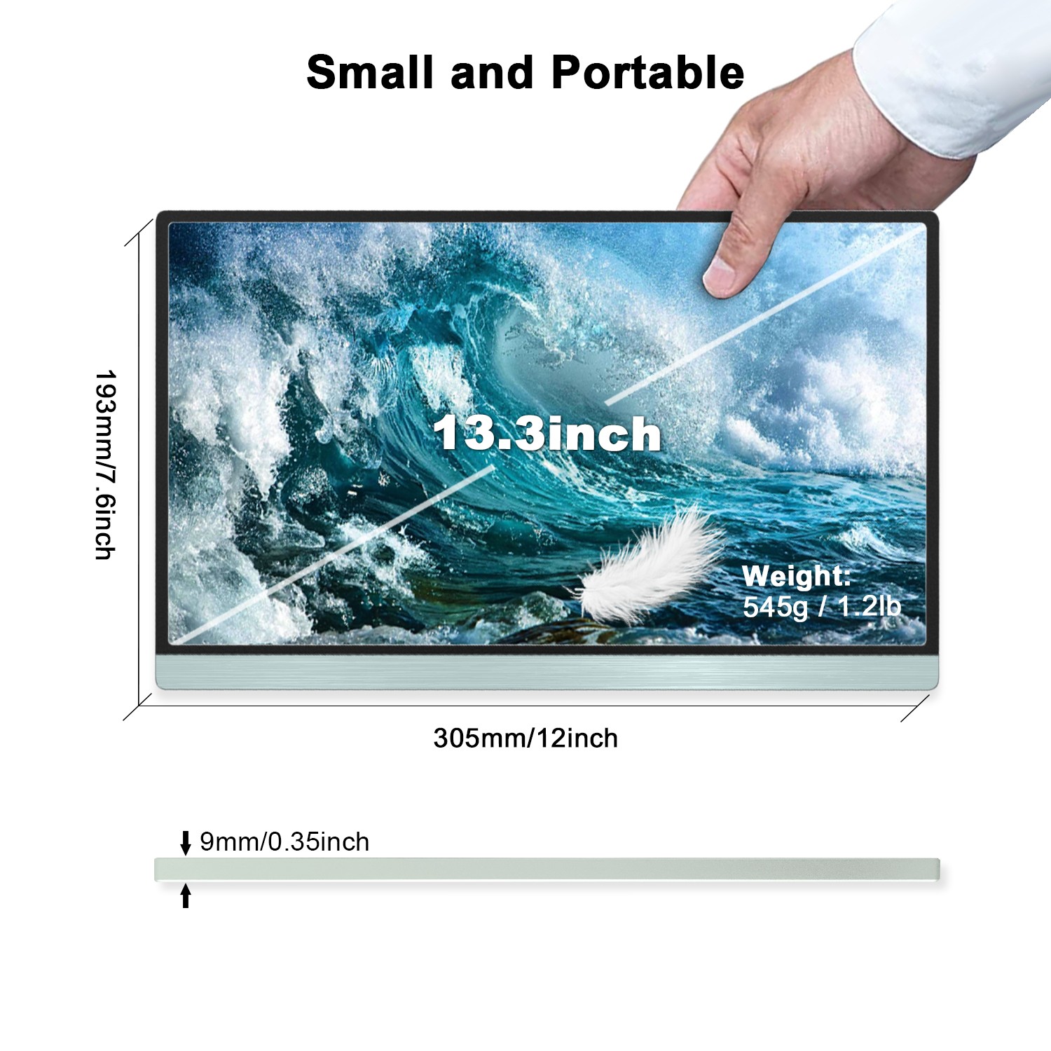 13.3 Inch Portable TouchScreen Monitor 1080p For Laptop Ps5 With Hdmi And  Usb Type-C Inputs