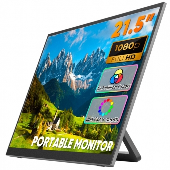 21.5 Inch Large Full HD 120% SRGB Dual Screen Monitor Extender Dual Screen Monitor 180° Adjustable Stand VESA for Laptop