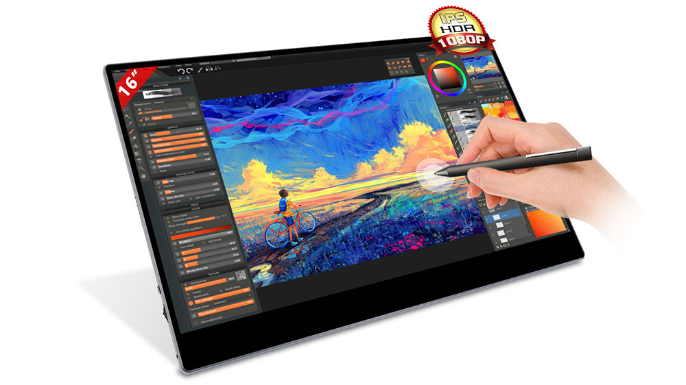 16 inch 1080P Portable Monitor with Stylus Pen
